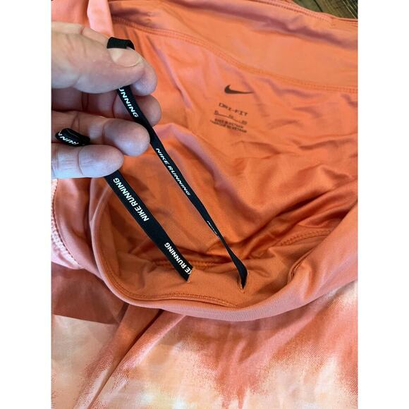 Nike DriFit Women Running Shorts XL Elastic Waist Comfy Colorful Orange Tie Dye - Picture 9 of 11